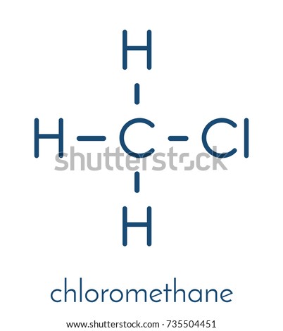 Chloromethane Methyl Chloride Molecule Skeletal Formula Stock Vector ...