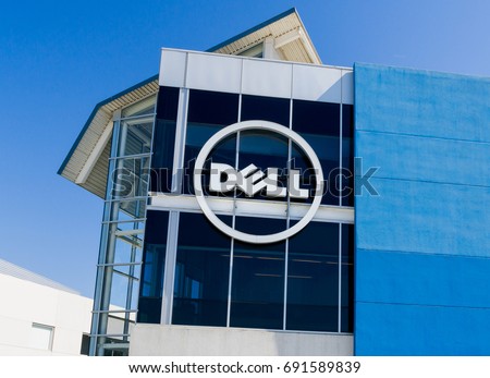 SANTA CLARA, CA/USA - JULY 29, 2017: Dell computer corporate facility and logo. Dell Inc. is a multinational computer technology company.