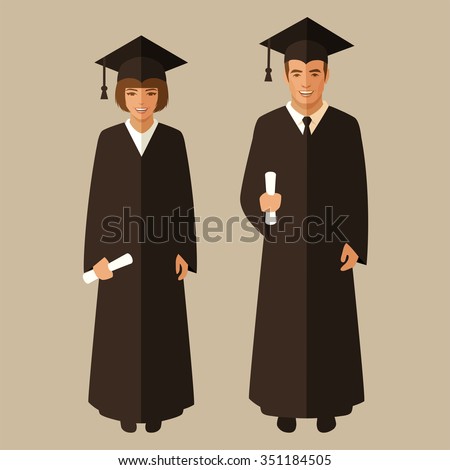 graduate vector school impact Graduates Vector Cartoons Girl Stock Hat Vector Boy