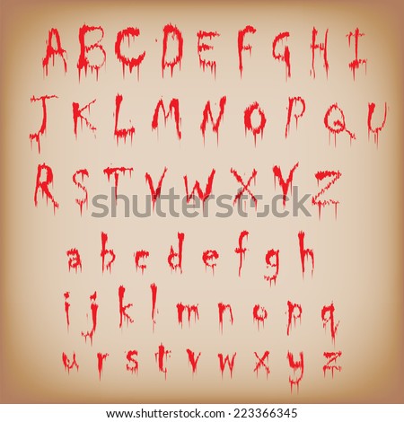 bloody lettering vector alphabet font shutterstock letters