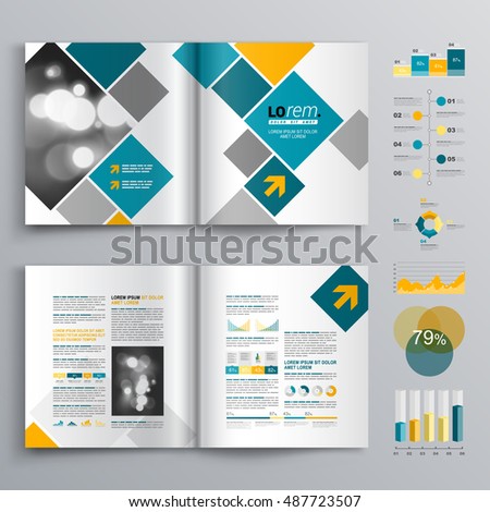 White Business Brochure Template Design Blue Stock Vector 487723507 ...