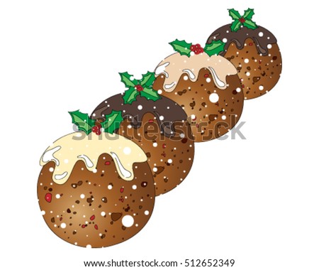 Drawing Christmas Pudding Stock Vector 79392925 - Shutterstock