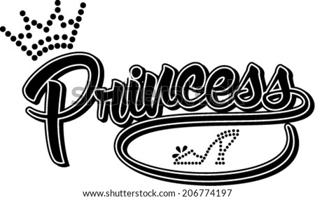 Princess Design Word Princess Stock Vector 206774197 ...