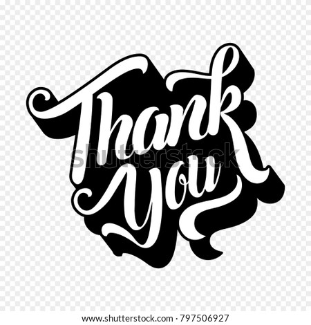 Thank You Hand Letteringthank You Card Stock Vector 797506927 ...