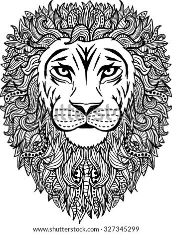 Coloring Page Mandala Lion Head Animal Stock Vector 419982178 ...