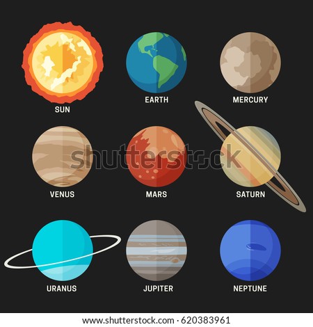 Solar System Space Objects Isolated On Stock Vector 106686476 ...