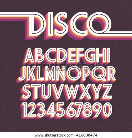 banner letras font Disco Alphabet Font Stock S Vector Vector Retro 80