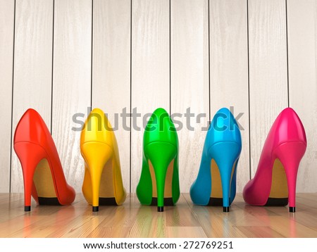 Retro Photo Pink Yellow Red Shoes Stock Photo 150773702 - Shutterstock