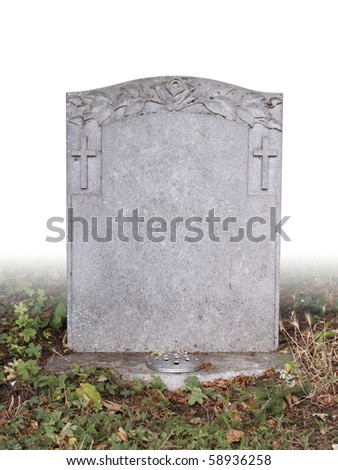 single grave stone cut out - stock photo