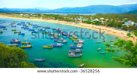 Fishing village. Song cau. Phu Yen. Vietnam