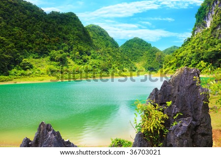 Thang Hen lake. Province Cao Bang. Vietnam