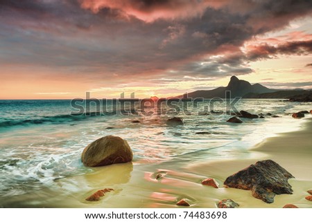Sunrise over the sea. Con Dao. Vietnam