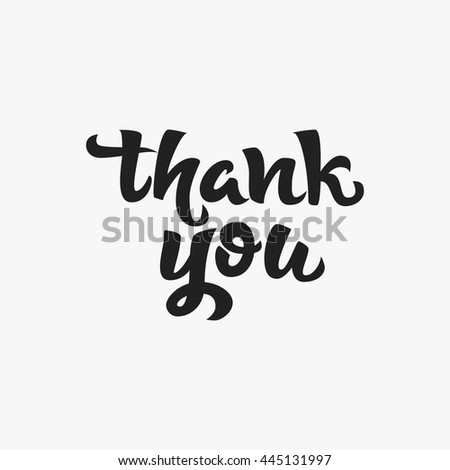 Thank You Calligraphy Hand Drawn Lettering Stock Vector 445131997 ...