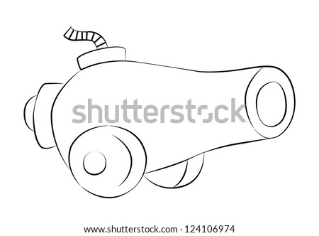Old Style Cannon Sketch Vector Format Stock Vector 124106974 - Shutterstock