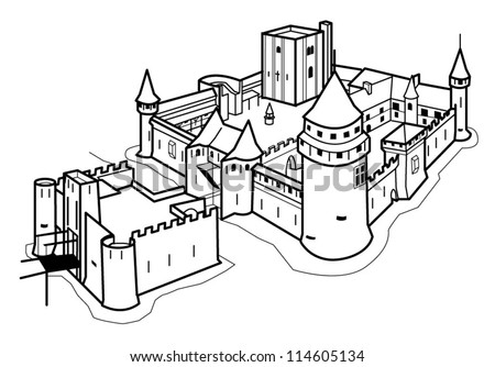 Medieval Castle Stock Vector 114605134 - Shutterstock