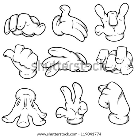 Cartoon Hands Vectors Stock Vector 119041774 - Shutterstock