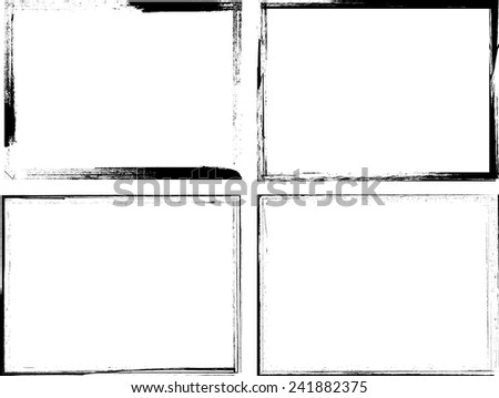 Set 4 Grunge Frame Stock Vector 48233752 - Shutterstock