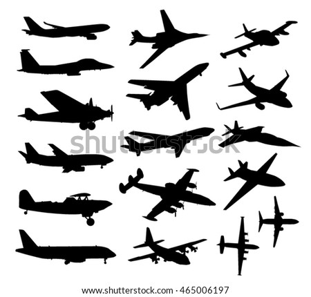 Plane Silhouettes Stock Vector 465006197 - Shutterstock