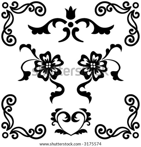 Royal Scroll Pattern Vol Black 01 Stock Vector 3310171 - Shutterstock