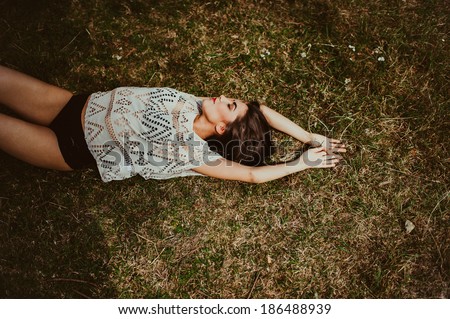 Fairitale Scene Woman Laying Forest Stock Photo 167256881 - Shutterstock