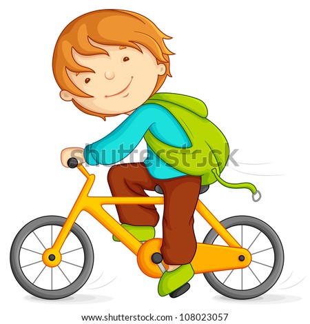 Editable Vector Illustration Boy Cycling Stock Vector 108023057 ...