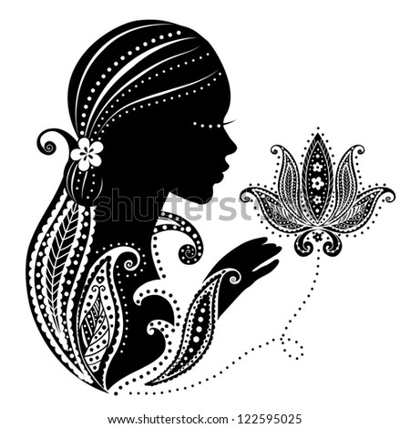 Indian girl with a flower