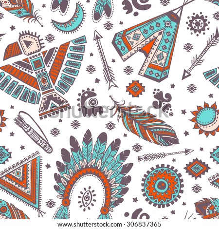 Tribal Vector Seamless Pattern Native American Stock Vector 311514698 ...