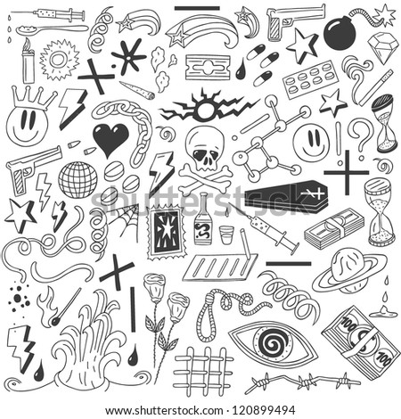 Drugs Doodles Collection Stock Vector 120899494 - Shutterstock