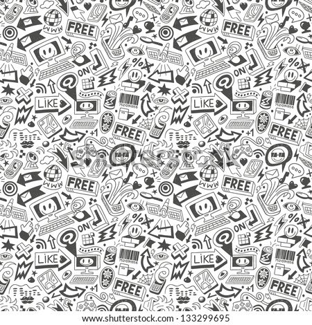 Gadget Icons Vector Seamless Pattern Hand Stock Vector 554704168 ...