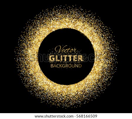 Black Gold Background Circle Frame Space Stock Vector 