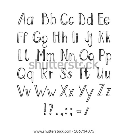 Hand Drawn Alphabet Stock Vector 72479167 - Shutterstock