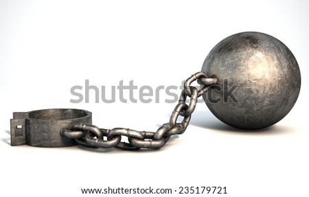 Vintage shackles and chain Phrase and vintage shackles and chain