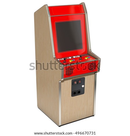 3 D Render Vintage Red Unbranded Arcade Stock Illustration ...