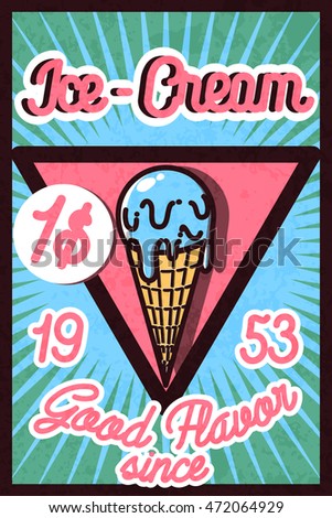 Ice Cream Vintage Metal Signs Set Stock Vector 209009236 - Shutterstock