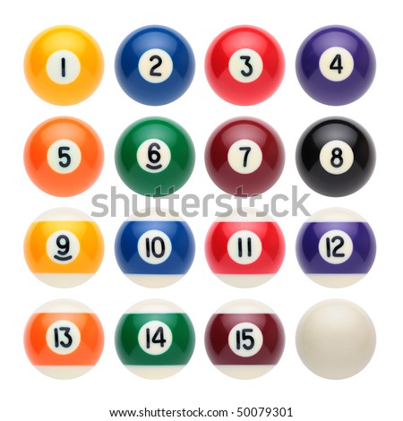 Isolated Colored Pool Balls Numbers 1 Stock Photo 77575132 - Shutterstock