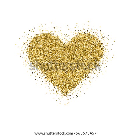 Gold Glitter Valentines Day Heart Sign Stock Vector 563673457 ...