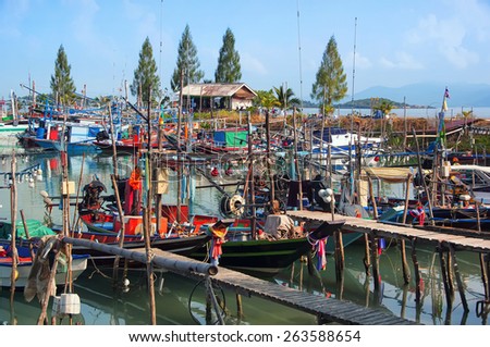 Fisherman Village Koh Samui Thailand Many Stock Photo (Royalty Free ...