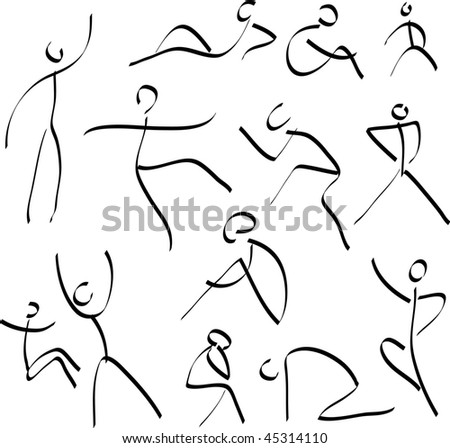 Abstract Female Figures Movement Stock Vector 65062438 - Shutterstock