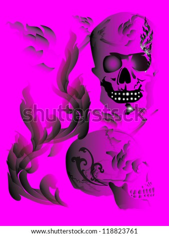 Stock Images similar to ID 12886000 - butterfly skull tattoo