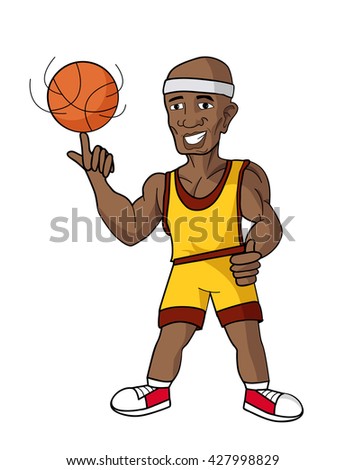 Man Playing Basketball Cartoon Vector Illustration Stock Vector