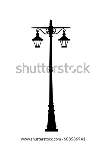City street lantern on white background vector