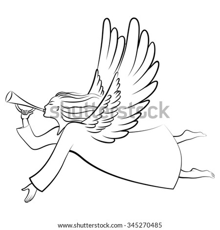 Christmas Angel Blowing Trumpet Stock Photos, Images, & Pictures ...