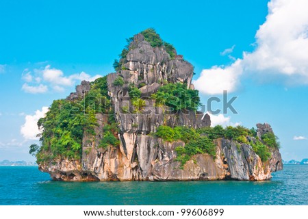 Island in Halong Bay, Vietnam, Southeast Asia
