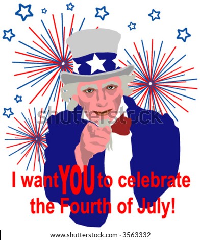 stock vector i want you to celebrate the fourth of july vector illustration 3563332