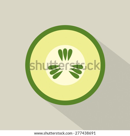Flat Design Cucumber Icon Vector Illustration