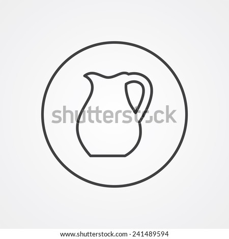pitcher outline thin symbol dark on white background logo editable creative template