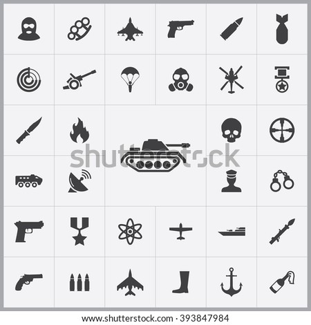 Simple War Icons Set Universal War Stock Vector (Royalty Free