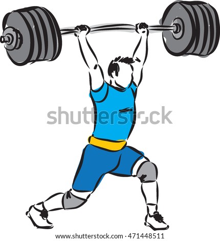 Powerlifting Weightlifting Bodybuilding Vector Silhouettes On Stock ...