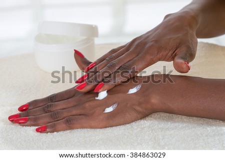 Beautiful Female Hands.Manicure concept-black beauty
