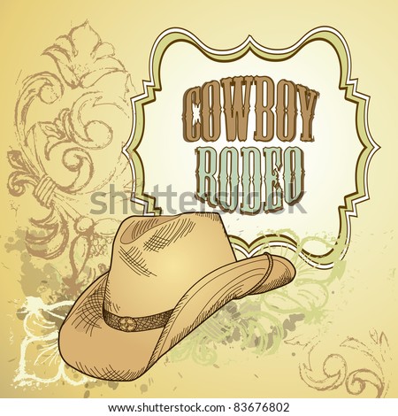 Cowboy Hatvintage Post Card Stock Illustration 162261182 - Shutterstock